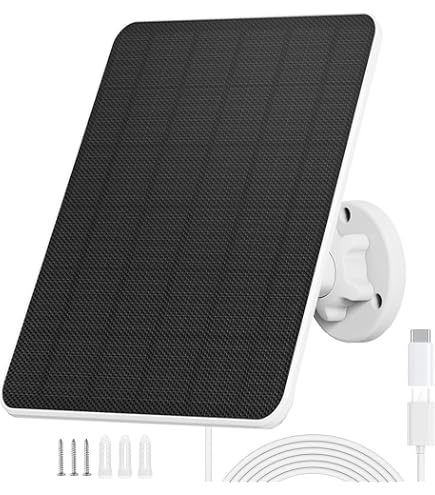 5W Solarpanel Mit 8000mAh Akku – IP65, 3-in-1 Kabel (Micro-USB, Typ-C, DC) Für Überwachungskameras & Vogelkameras
