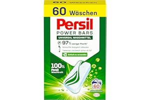 ‎PERSIL Persil Power Bars Universal Waschmittel (60 Waschladungen), vordosiertes Vollwaschmittel in nachhaltiger Verpackung, für hygienisch reine Wäsche bereits ab 20° C