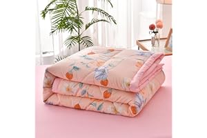 YINGHESHENG Quilted Bedspread for Single Double Size, Soft Lightweight Printed Pattern Reversible Quilted Bed Throw Patchwork Quilt, Sofa Blanket,A,200x230cm