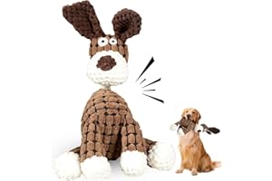 BoloShine Pluszowa zabawka dla psów, zabawki dla szczeniaków, interaktywne zabawki do żucia, zabawki dla małych i średnich psów (brązowy koń)