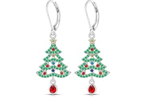 GZGRYTRC Christmas Earrings, Colorful Tree Ear decoration for Women, Jewellery, Novelty Ear decoration for Christmas Parties and Gifts
