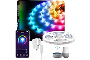 GHOME SMART Tira LED Alexa, 5M Luces LED RGB WiFi USB Tiras led Inteligente Control por APP/Voz, Funciona con Alexa/Google Home, Sincronizar con Música,Luces LED Habitación