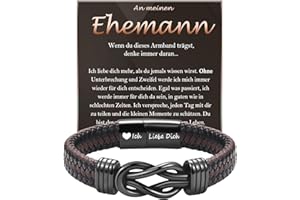 FAOMZQ Geschenke für Männer, Lederarmband mit Gravur für Papa, Armband Geschenk für Mann Ehemann Freund Sohn Bruder Neffen Enkel Opa Onkel zum Geburtstag Weihnachten Vatertag Valentinstag