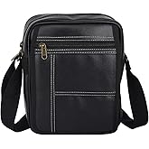 Amazon Brand - Solimo - Vegan Leather Sling Cross Body Travel Office Messenger One Side Shoulder Bag for Men(Black)