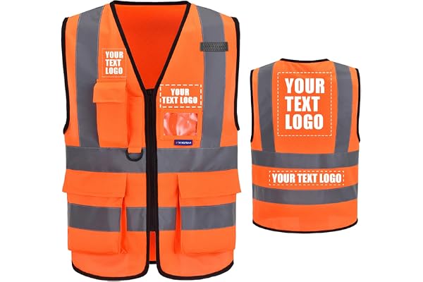 21 couleurs Gilets haute visibilité imprimés personnalisés Fermeture à glissière avec poches LOGO Gilet de sécurité réfléchissant haute visibilité personnalisé Gilet de sécurité EN20471 de classe 2