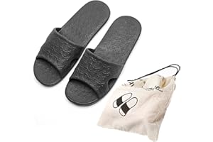 Anmerl Reise Hausschuhe für Frauen und Männer, Tragbare Faltbare Hausschuhe mit Aufbewahrungstasche, Weiche Bequeme Rutschfeste Schnell Trocknende Haus Bad Dusche Schuhe Schwimmen Strand Sandalen