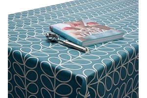 JOLEE TABLECLOTHS Orla Kiely Wipe Clean Oilcloth Table Cloth | Designer Pattern Wipeable Table Cloth Rectangle, Round & Square | Great as an Outdoor Table Cover Or Indoor Kitchen Table Protector