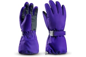 ThxToms Gants de Ski Enfant | Gants de Ski de Neige d'hiver -15℃ | Coupe-Vent Imperméable Chaud | Temps Froid épaissi d'Oxford | Sports de Plein air Snowboard Ski | Jeunes Filles de 4 à 14 Ans