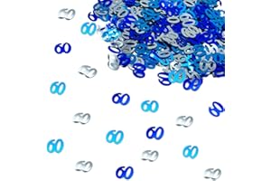 LOINFE Konfetti 60 Geburtstag Deko, Tischdeko 60 Geburtstag, Blau Streudeko 60 Geburtstag Deko, Konfetti-Dekorationen für Frauen Männer Geburtstagsfeier (Konfetti 60 blau)