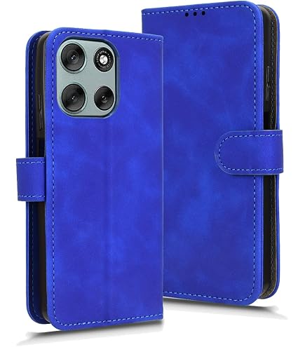 HAOYE Custodia Portafoglio In Pelle Per Motorola Moto G56 5G: Magnetica, Tasche Carte, Cinturino E Supporto, Blu