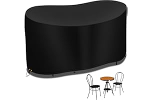 RICHIE Small Bistro Set, 124 * 63 * 80cm Waterproof Outdoor Garden Patio Furniture, Heavy Duty 420D Table Cover, Windproof Anti-UV