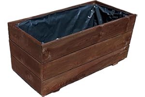 ‎FKL DESIGN HOME DECO FKL DESIGN Home Deco Pflanzkasten aus Holz Pflanzkübel für GartenTerrasse Holzkasten Holzkübel Imprägniert D26 (Palisander, 60 x 30 x 29 cm)