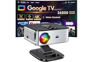 ‎HORLAT Beamer【1500 ANSI & Google TV】 HORLAT Beamer 4K Heimkino, Full HD 1080P WiFi6 Bluetooth, Autofokus/Trapezkorrektur,Sprachsteuerung,HDR10, Projektor Mit 360° Drehbarem Ständer