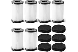 GUDOTRA 12 Pezzi Filtro Aspirapolvere per Ariete Handyforce 2761 2759 D600 6 Filtri con 6 Filtri in Schium