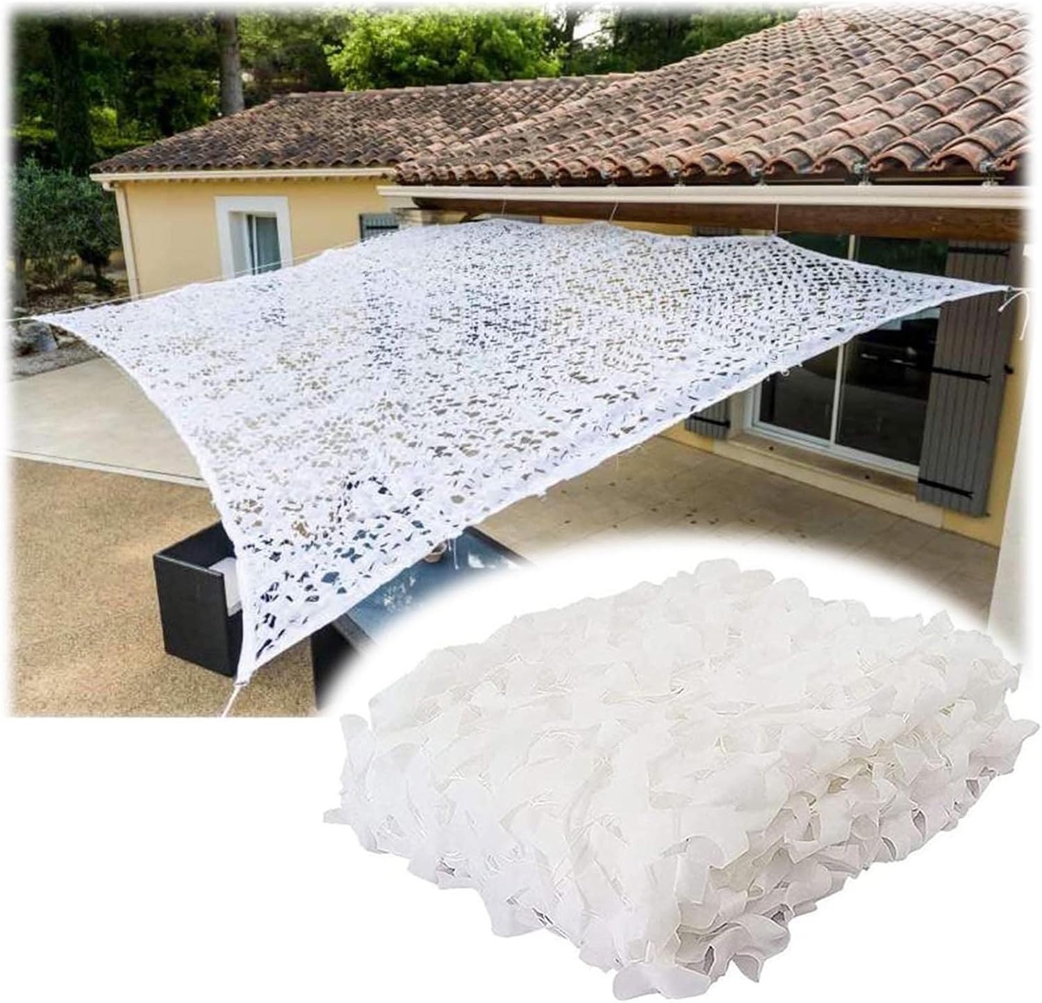 Yaloy Red De Camuflaje Militar, Blanca, 150D, 1.5x5m-10x10m, Oxford + Nailon, Pantalla De Privacidad Para Bares, Jardín, Camping