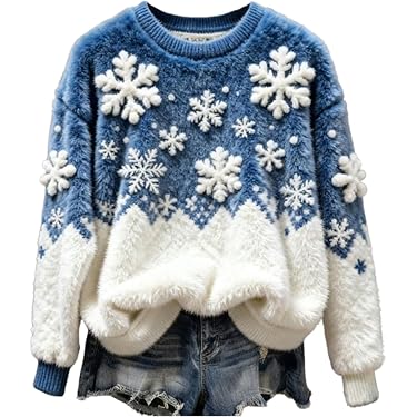 Weihnachtspullover Frauen,Pullover Weihnachten Dame Produktbild-Vorschau 9