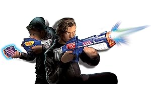 Silverlit- Lazer M.A.D. -Advance Battle Ops Blasters X Versión Extrême + 2 dianas + 2 culatas Bomba + 1 módulo multidisparo, Color Rojo y Amarillo. (86872)