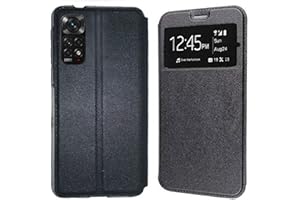 Todobarato24h Funda Compatible con Xiaomi Redmi Note 11-11S Negra Libro Ventana