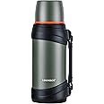 LOKPESCO Large Coffee Flask for Hot and Cold Drinks 2L/70oz, Stainless Steel Vacuum Insulated Flask with 2 Cups, Oversized Hot Water Bottles for Travel/Hiking/Camping, Keep Hot 24hours(GN, 2L)