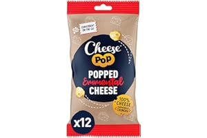 ‎CHEESEPOP Cheesepop Überraschenderweise Knusprig & Luftig, Geringfügig Glatt & Nussig | Reich an Eiweiß | 100% Emmental Käse Gepoppter Imbiss, 12x20g