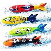 TK Gruppe Timo Klingler 4 Torpedoes for Kids and Adults, Pool and Pool, Water Toys for Diving Toys, Diving Rings and Dive Rod