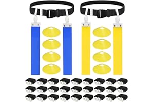 DkOvn Flag Football Belt, 1/10/14pcs Adjustable Flag Football Belt with Belt and Flags, for Kids, Youths, Adults