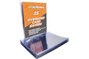 FRIKI MONKEY Card Saver Oversized, zestaw 25 ochraniaczy, rękawy na karty PSA, uchwyt na karty 170 x 215 mm, etui ochronne na karty kompatybilne z kartami promocyjnymi Pokemon Jumbo XXL, ochrona kart