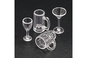 Odoria 1/12 Bicchieri Miniatura Boccale Birra Vuoti 4Pz Accessori Casa Bambole