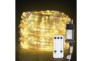 ‎ANSOBEA Ansobea Lichterschlauch Aussen 30M 300LEDs, Lichtschlauch Außen Innen 8 Modi Lichtschlauch für Weihnachten, Party. lichterschlauch mit Fernsteuerung. Wasserdicht Außenlichterkette-Warmweiß