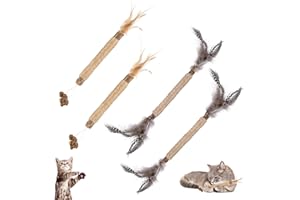 cluis Katze kauen Stick, Katze Beißspielzeug für Indoor-Kätzchen zu beißen Katze Zahnreinigung Kauspielzeug Katzenminze natürliche Silvervine Stick(4 Stück)