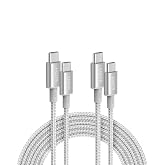Anker USB C to USB C Cable, 100W Fast Charging Cable(2-Pack, 10 ft, Silver) | For iPhone 18 / 17 Series, MacBook Pro 2020, Pixel, and More (Not for Vi