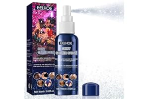 FALAQUER Spray de Brillo, Spray de Brillo Corporal, para Maquillaje de Cumpleaños de Mascarada de Festival, para la Piel, Rostro, Cabello y Ropa, Brillo Corporal de Secado Rápido Impermeable, Carnaval de Festi