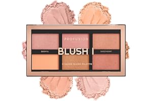 Profusion Cosmetics The Go Palette - Blush I, Long Lasting 6 Shade Face Blusher Gives Daily Glamorous Celebrity Look