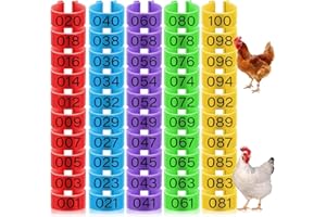 AOEVUIR 50 Anelli per Identificazione Galline, Clip On Leg Rings per Polli, Anatre, Oche, 5 Colori, 16mm
