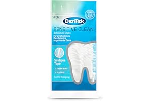 ‎DENTEK 40 St. DenTek Sensitive Clean Zahnseide-Sticks - für sensibles Zahnfleisch - engstehende Zähne - Zahnreinigung der Zahnzwischenräume - Minzgeschmack - Fluorid - Zahnstocher - Zungenreiniger