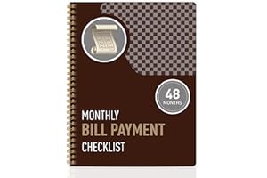 KMQOY Monthly Bill Payment Checklist & Financial Planner Notebook – 4-Year Budget Organizer with 960 Bill Records, Income & Expense Tracker, Debt Payoff Log, and Savings Goals - Brown