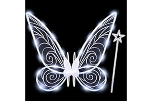 Takmor Light up Fairy Wings, Fairy Wings Adult Women Kids Girls Led Fairy Wings Fairy Costume Adult Women Light up Butterfly Wings for Halloween Cosplay Dress up Birthday Chrismas Themed Party