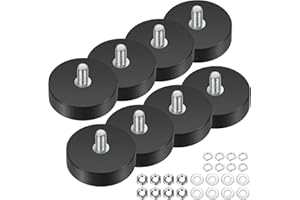 Wukong Gumowane magnesy Ø 22 mm, 8 sztuk silnych magnesów, antypoślizgowe, z gwintem zewnętrznym M4, magnesy z gwintem do pojazdów, lamp, do mocowania narzędzi