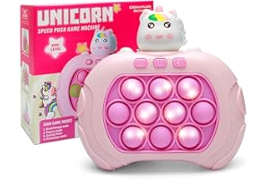 LTTORJF Pop It électronique, Jeu de Bulles à poussée Rapide, Jouets Quick Push Pop Fidget pour Enfants, Jeu de Puzzle à Boutons, Jouets Amusants, Cadeau pour Enfants et Adultes Bubble Stress (Licorne)