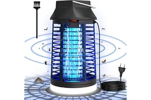 Lampe Anti Moustique, seenlast Lampe Anti Mouche 15W 4200V UV Tueur d'Insectes Électrique Étanche Anti Insectes Répulsif Efficace Portée 140m² pour Intérieur et Extérieur (avec éclairage LED)