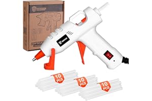 Mini Hot Glue Gun Kit: DEKOPRO 20W Hot Glue Gun with 30 x 7mm Glue Sticks for School Projects,Hobbies,Crafting,DIY,Arts & Home Repairs on Wood,Fabric,Plastic & More White-Orange