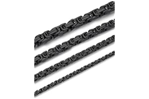 Jewow Acier Inoxydable Chaine Collier pour Les Homme Largeur 4/6/8/10mm，Longueur 36-76cm
