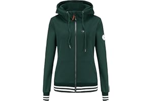 TrendiMax Sweat à Capuche Femmes avec Poches Manches Longues Manteau Femme Hiver Zippé Col Montant Hoodie Femme Chaude Douce Confortable