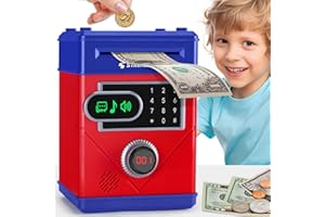 Ltteaoy Salvadanaio Elettronico per Bambini 3-12 Anni, Salvadanaio Touchscreen Digitale con Password, Regalo di Natale per Bambini