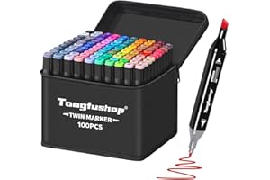 Tongfushop Rotulador de 100 Colores, 2S Secado Rápido Rotuladores Alcohol Doble Punta, Permanente Marcadores Base Alcohol para Adulto Dibujar, Colorear, Renderizar, Esbozar, Ilustrar, Caricaturizar