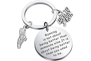 nobrand MYOSPARK Runner Gift Running is About Being Better Than You Used to Be Keychain Marathon Runner Jewelry Track Gift Inspiration Gift for Runner