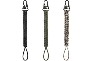 Qianyu 3 llaveros de cuerda de paracaídas trenzados resistentes para hombres y mujeres, actividades al aire libre, camping, pesca, caza, llaves de cámara