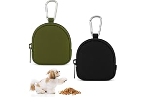 BOHUIZ 2 Stücke Leckerlibeutel für Hunde, Hundeleckerli Tasche Futterbeutel Hundetraining mit Reißverschluss und Karabiner Leckerlitasche Hunde Beutel Tragbare Mini Tasche für Hundetraining