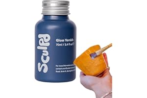 Sculpd Klarlack für lufttrocknende Tonkeramik, glänzender Klarlack für Keramik und Acrylfarbe, wasserdichte Keramik zu Hause herstellen, farbloser kratzfester Lack, 70 ml (Glanz)