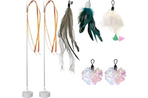 GOLDENSUN GlodenSun 3in1 Interactive Cat Toys Replacement Attachments 7PCS Cat Teaser Toy Refills Cat Wand Attachments